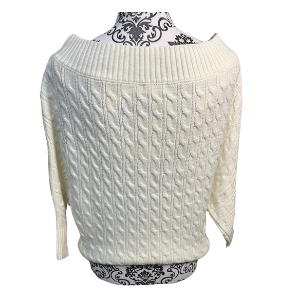 BNWT TCEC Off-Shoulder Cable Knit Sweater - Picture 2 of 3